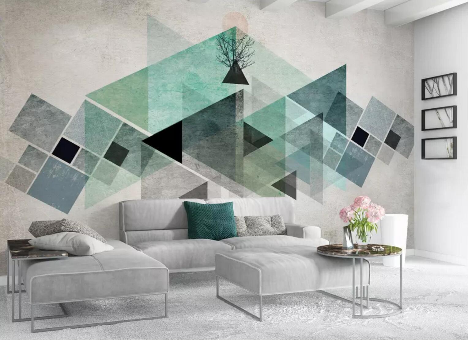 3D Green Triangle 157 Wallpaper AJ Wallpaper 