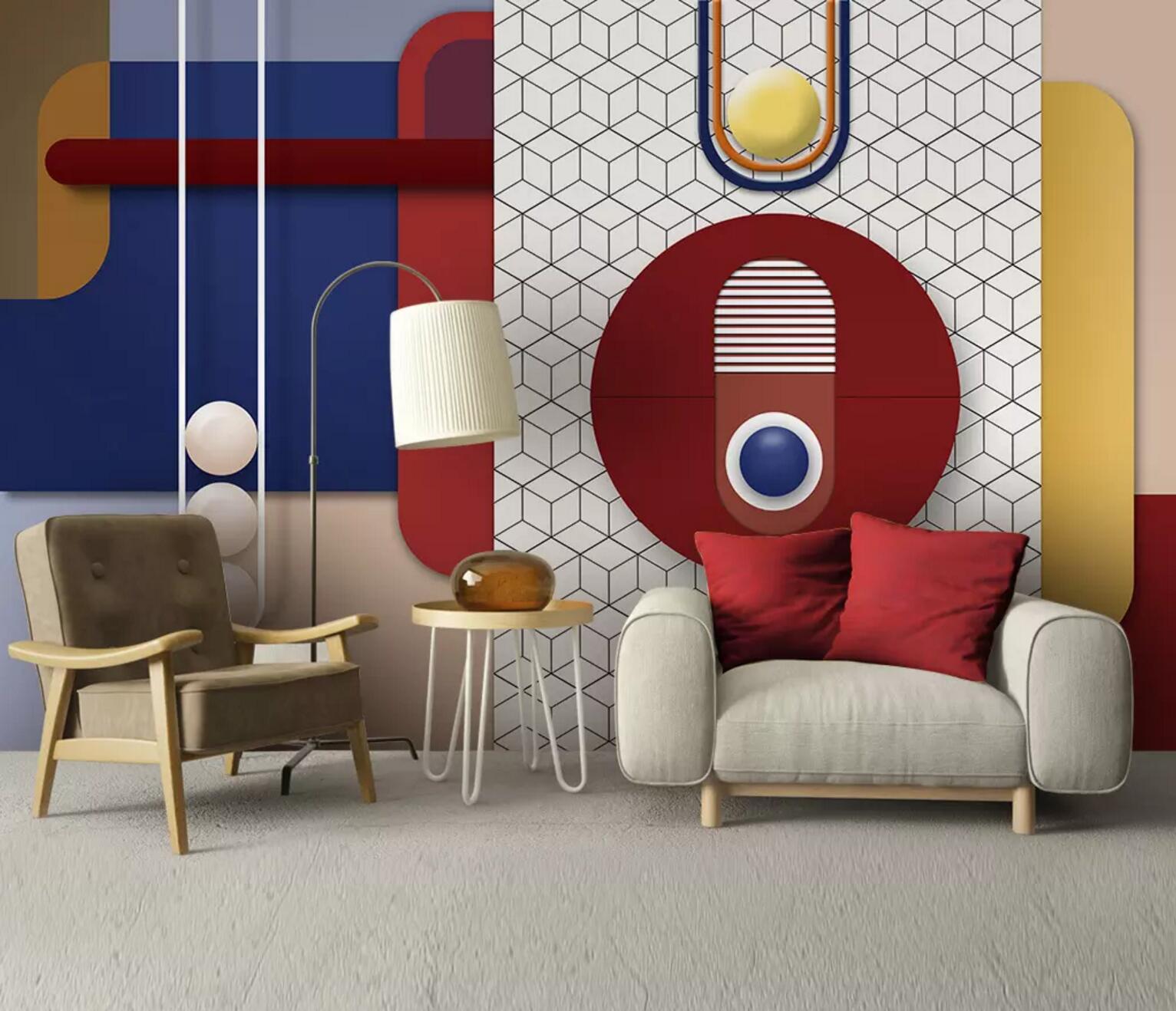 3D Round Plank WC731 Wall Murals