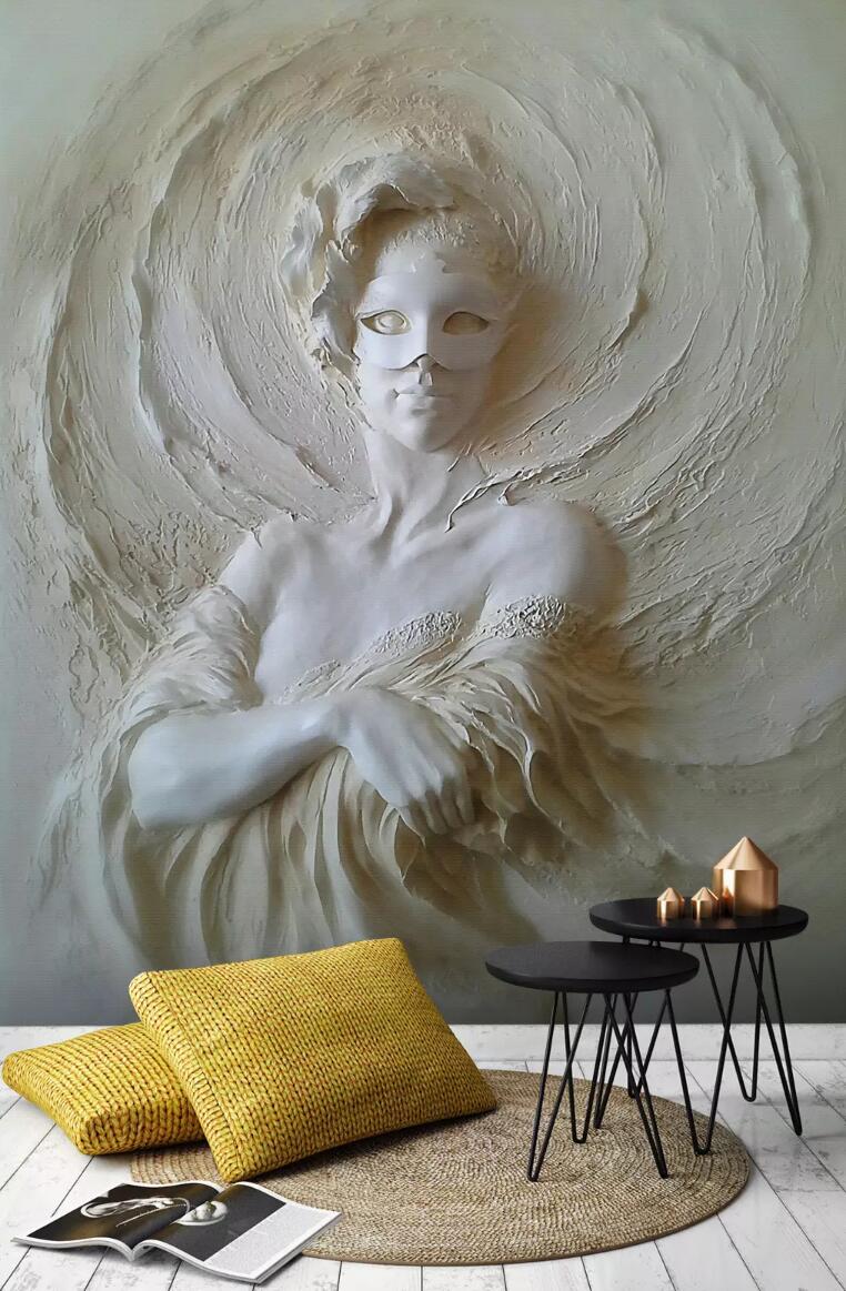 3D Carving Lady WC814 Wall Murals