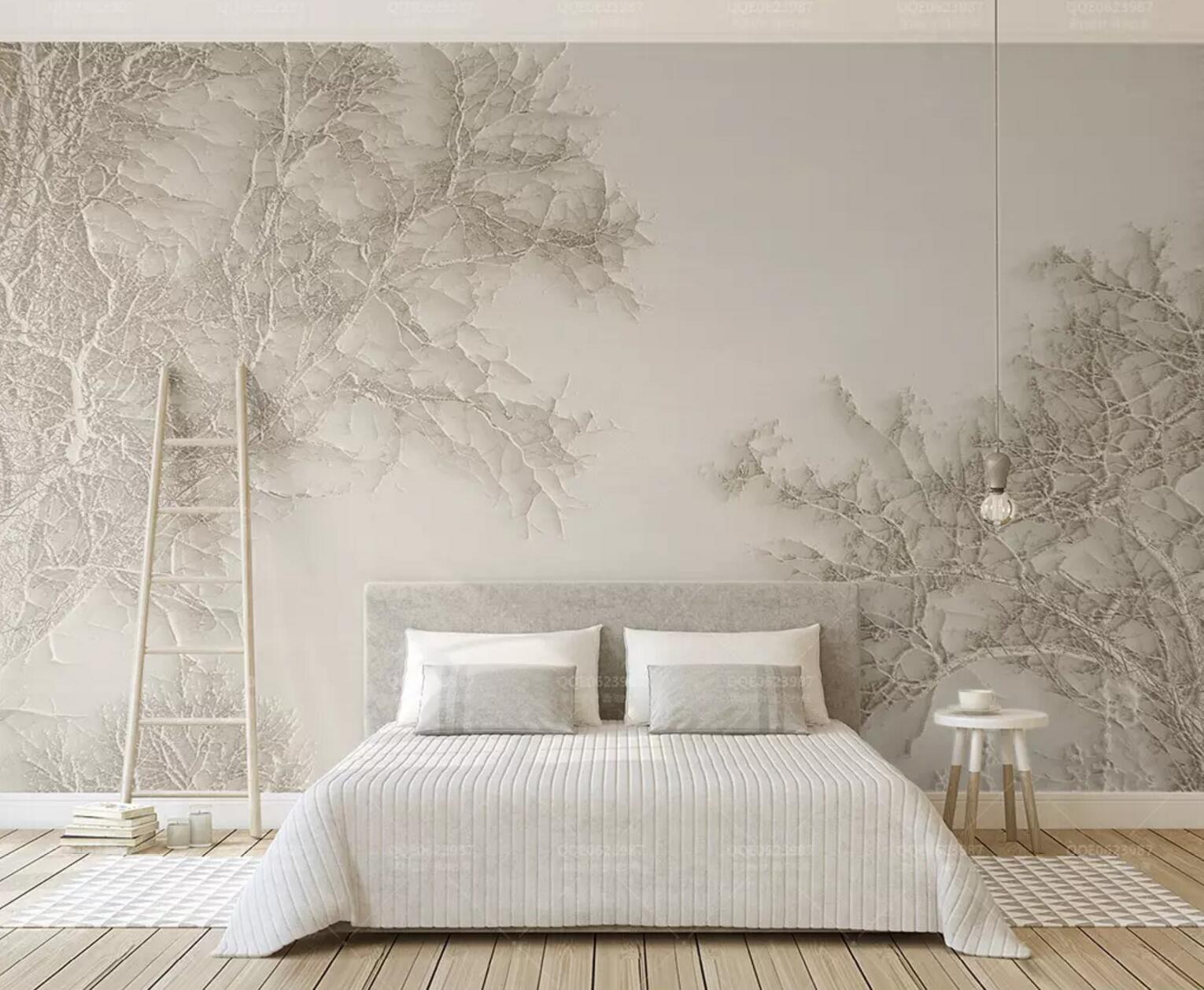 3D White Branches 240 Wallpaper AJ Wallpaper 
