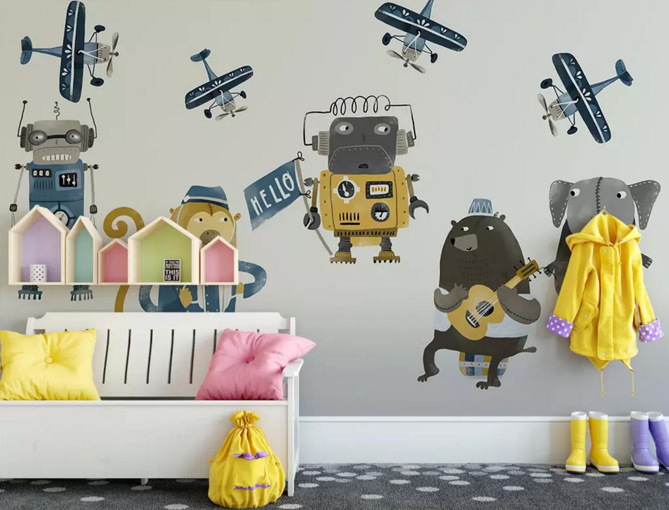 3D Robot Elephant WC405 Wall Murals