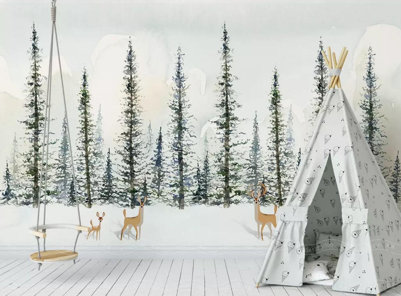 3D Snow Deer 102 Wallpaper AJ Wallpaper 