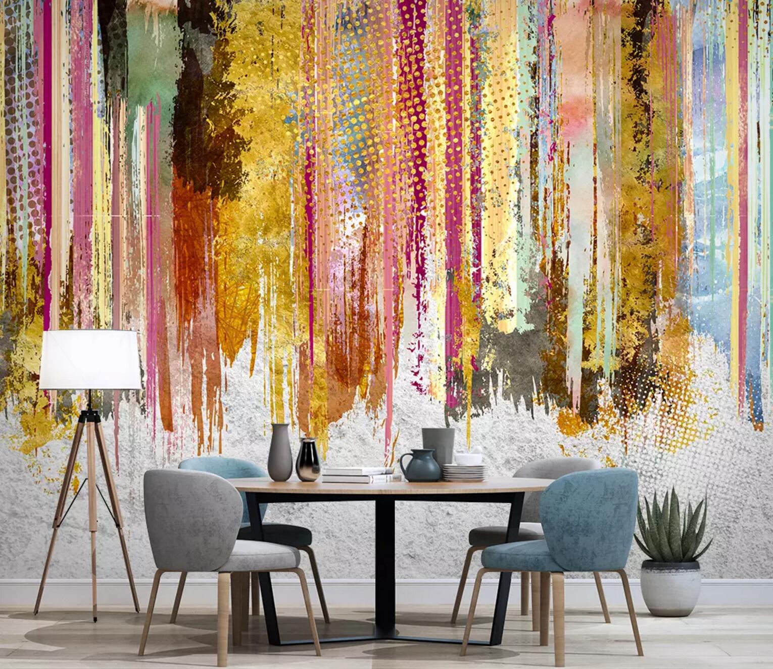 3D Color Vertical Bar WC652 Wall Murals