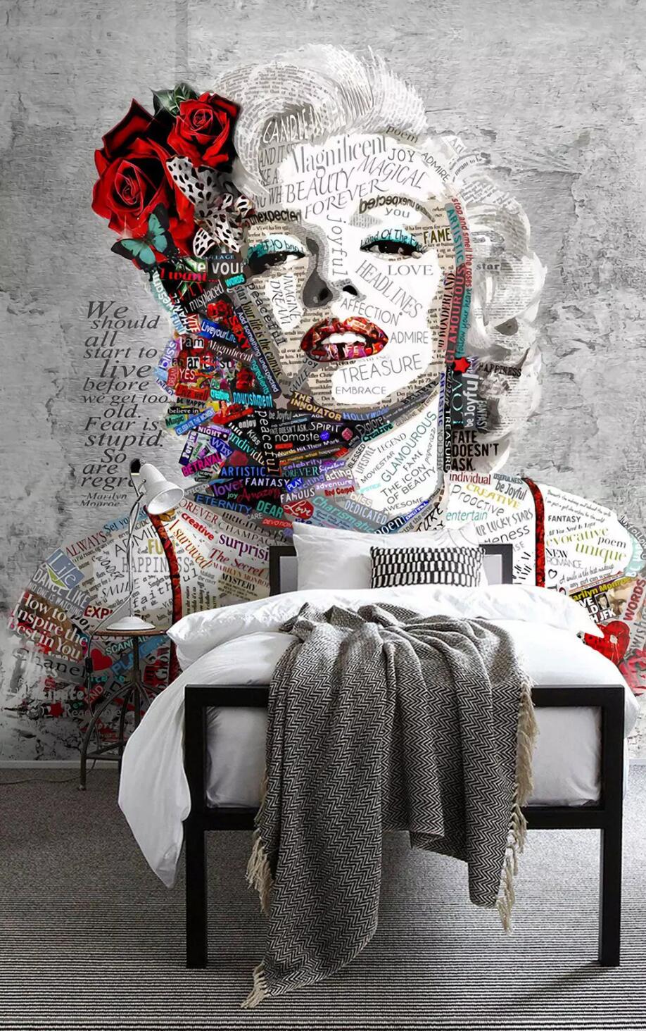 3D Red Lips Star WC831 Wall Murals
