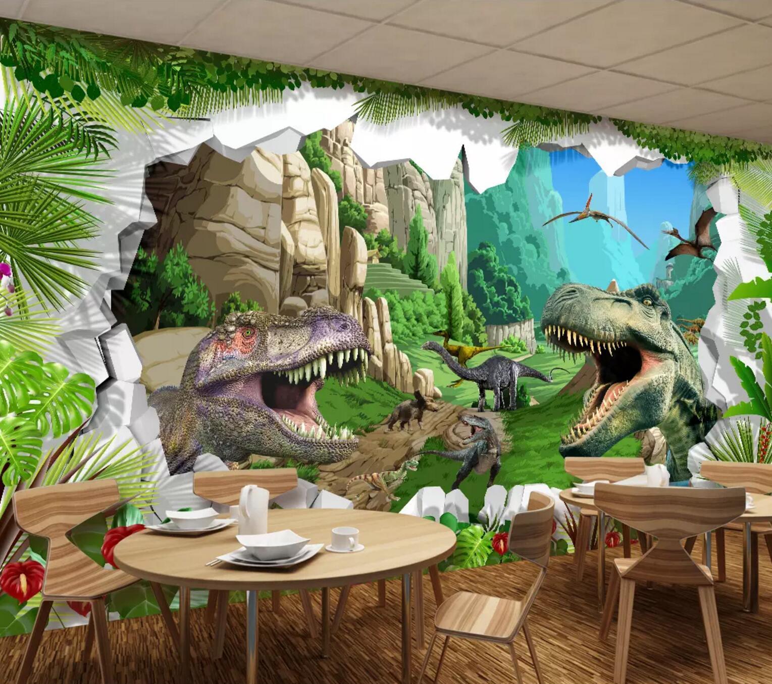 3D Stone Cave Dinosaur 228 Wallpaper AJ Wallpaper 