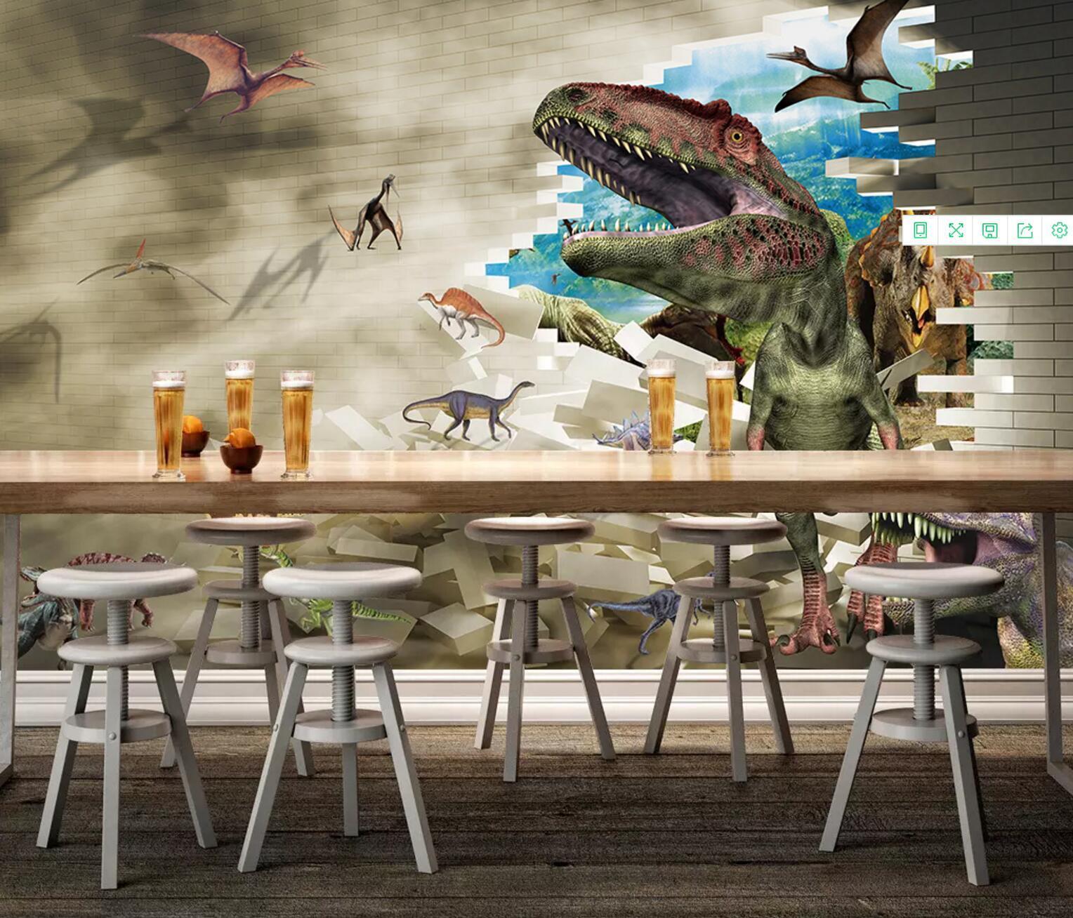 3D Brick Dinosaur 229 Wallpaper AJ Wallpaper 