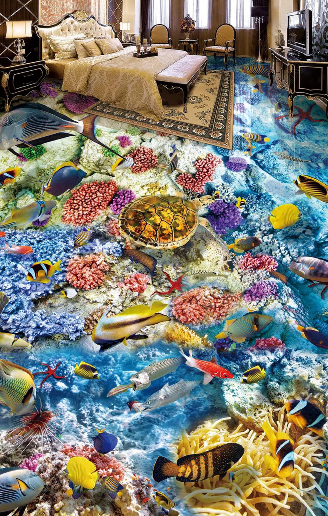 3D Magical Seaweed 039 Floor Mural  Self-Adhesive Sticker Bathroom Non-slip Waterproof Flooring Murals