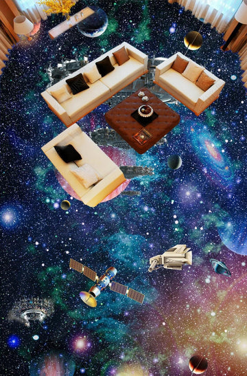 3D Starry Sky Exploration 056 Floor Mural  Self-Adhesive Sticker Bathroom Non-slip Waterproof Flooring Murals