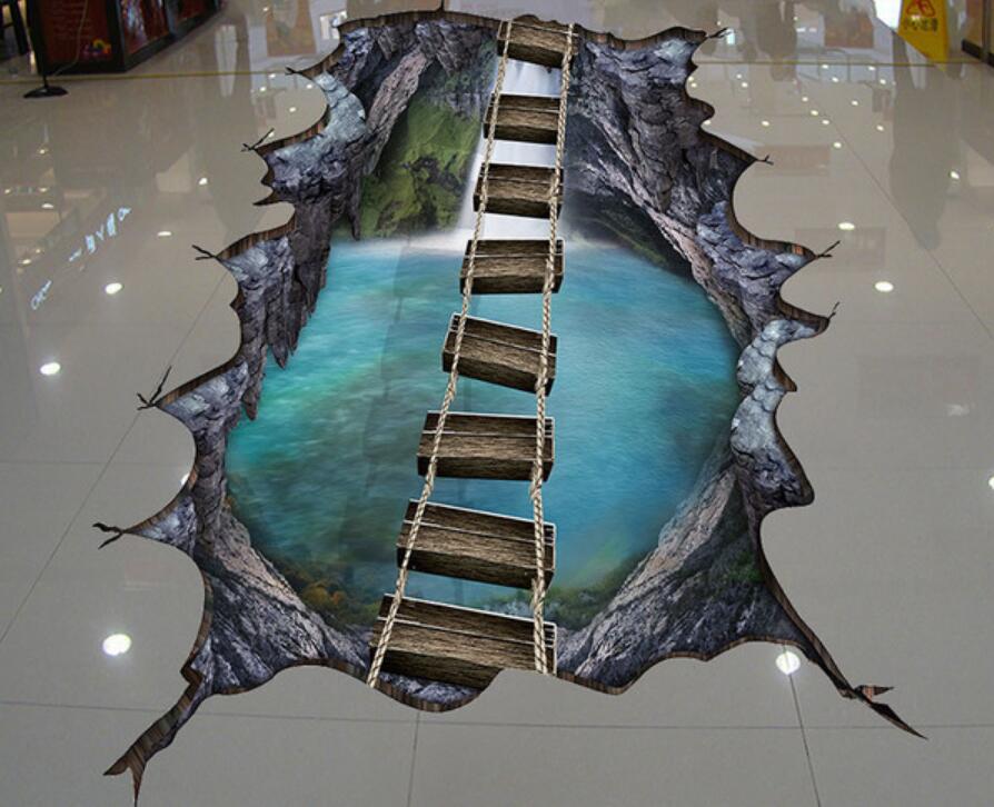 3D Beautiful Valley 104 Floor Mural  Self-Adhesive Sticker Bathroom Non-slip Waterproof Flooring Murals