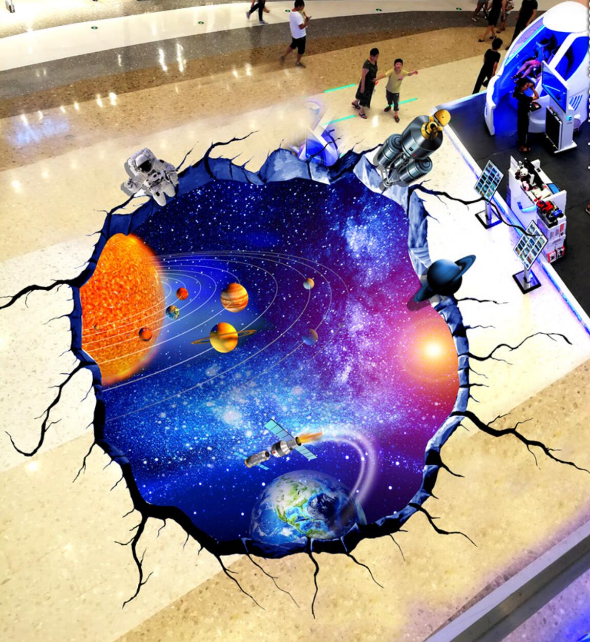 3D Cosmic Sky 185 Floor Mural  Self-Adhesive Sticker Bathroom Non-slip Waterproof Flooring Murals