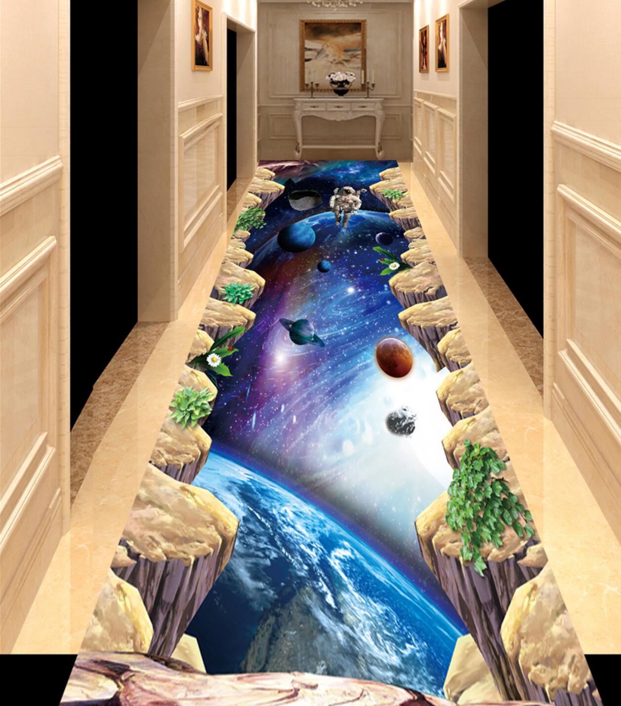 3D Starry Universe 168 Floor Mural  Self-Adhesive Sticker Bathroom Non-slip Waterproof Flooring Murals