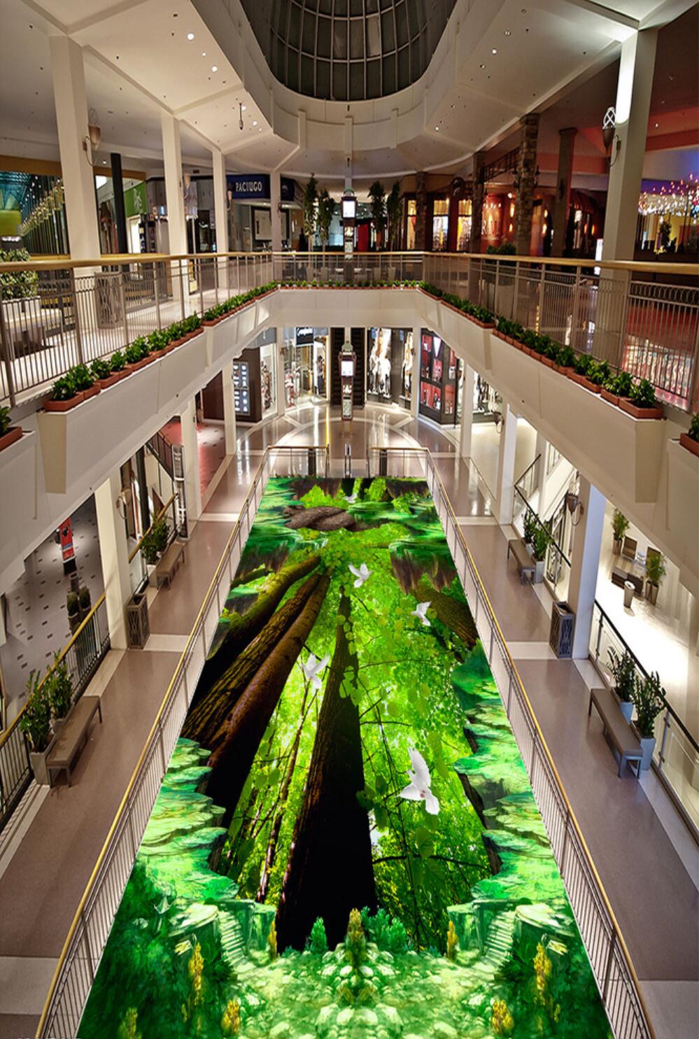 3D Forest Pigeon 119 Floor Mural  Self-Adhesive Sticker Bathroom Non-slip Waterproof Flooring Murals