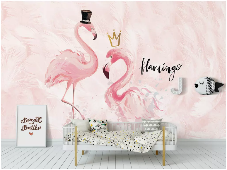 3D Pink Flamingo 2144 Wall Murals