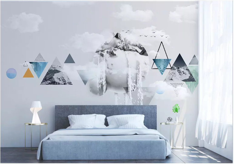 3D Modern Triangle 2074 Wall Murals