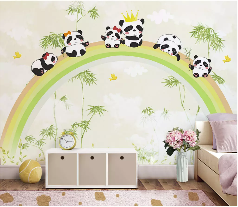 3D Rainbow Panda 2149 Wall Murals
