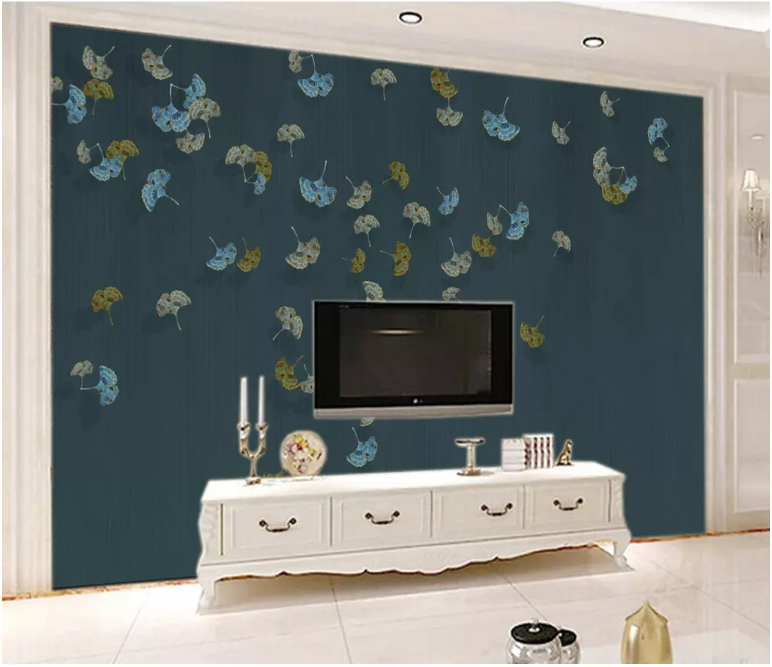 3D Colored Ginkgo Leaves 2125 Wall Murals