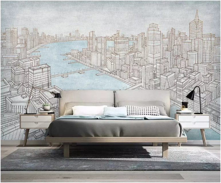3D Waterside City 2191 Wall Murals