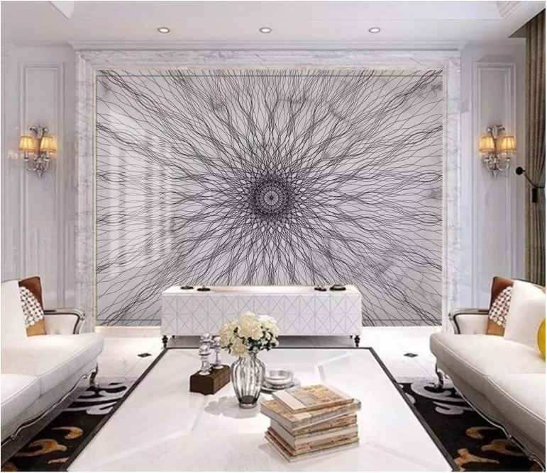3D Black Pattern 2179 Wall Murals