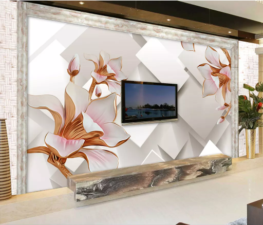 3D Square Flowers 2024 Wall Murals