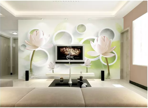 3D Lotus Circle 2010 Wall Murals