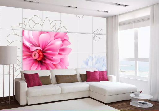 3D Pink Lotus 2025 Wall Murals