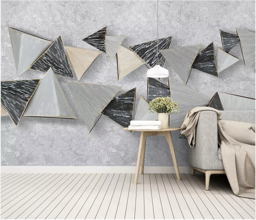 3D Grey Triangle 2122 Wall Murals