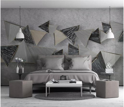 3D Grey Triangle 2122 Wall Murals