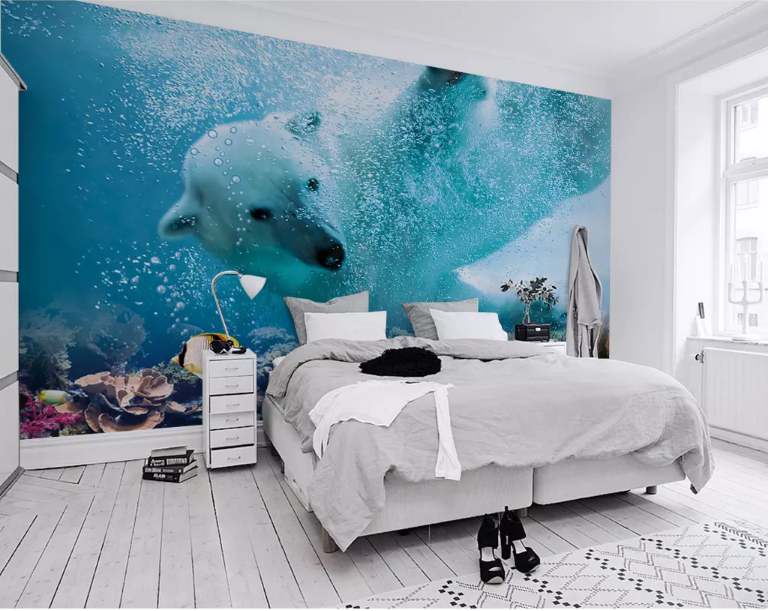 3D Polar Bear 2064 Wall Murals