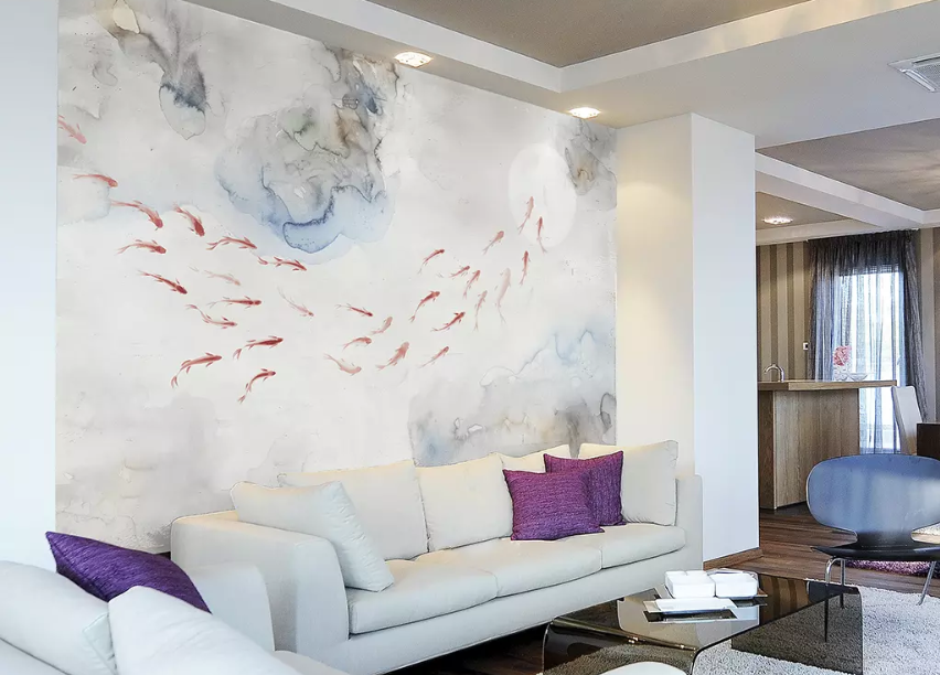 3D Goldfish Group 1612 Wallpaper AJ Wallpaper 2 