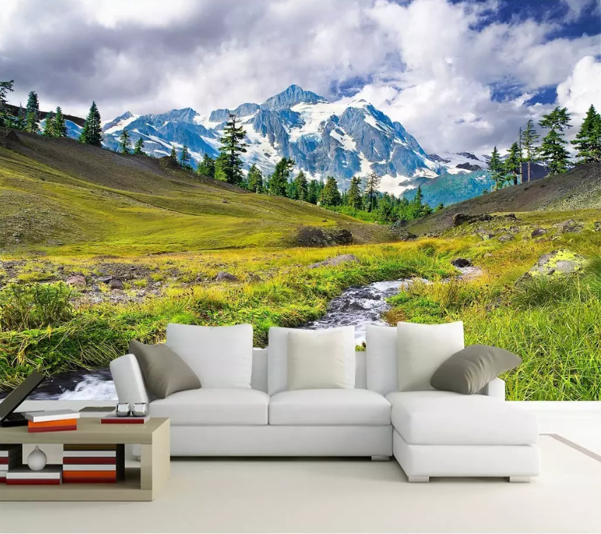 3D Snow Mountain River 1589 Wallpaper AJ Wallpaper 2 