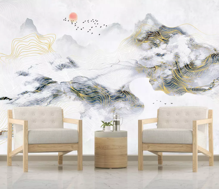 3D Painting Sun Mountain 1555 Wallpaper AJ Wallpaper 2 