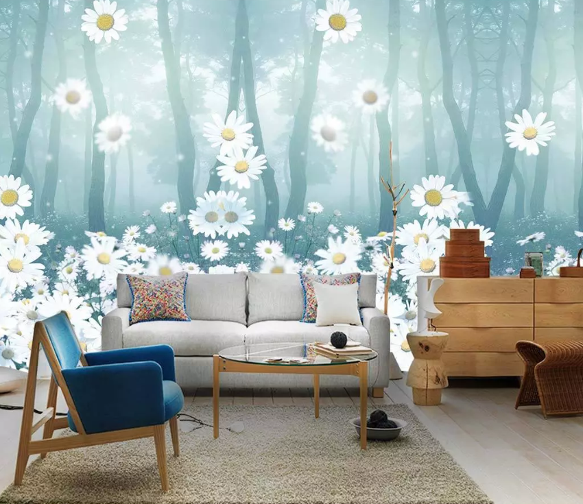 3D White Chrysanthemum Forest 1537 Wallpaper AJ Wallpaper 2 