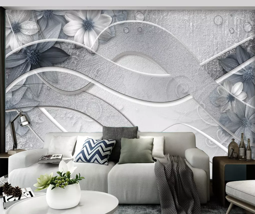 3D Cross Line Flower 1506 Wallpaper AJ Wallpaper 2 