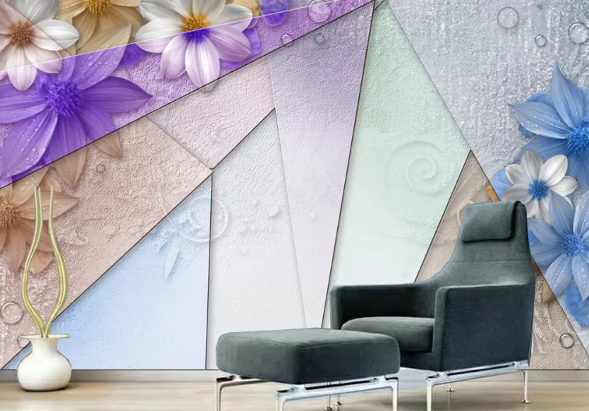 3D Triangle Flower 1505 Wallpaper AJ Wallpaper 2 