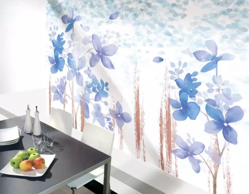 3D Blue Ink Flower Petal 1412 Wallpaper AJ Wallpaper 2 