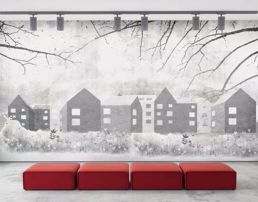 3D Sketch Hazy House 1407 Wallpaper AJ Wallpaper 2 