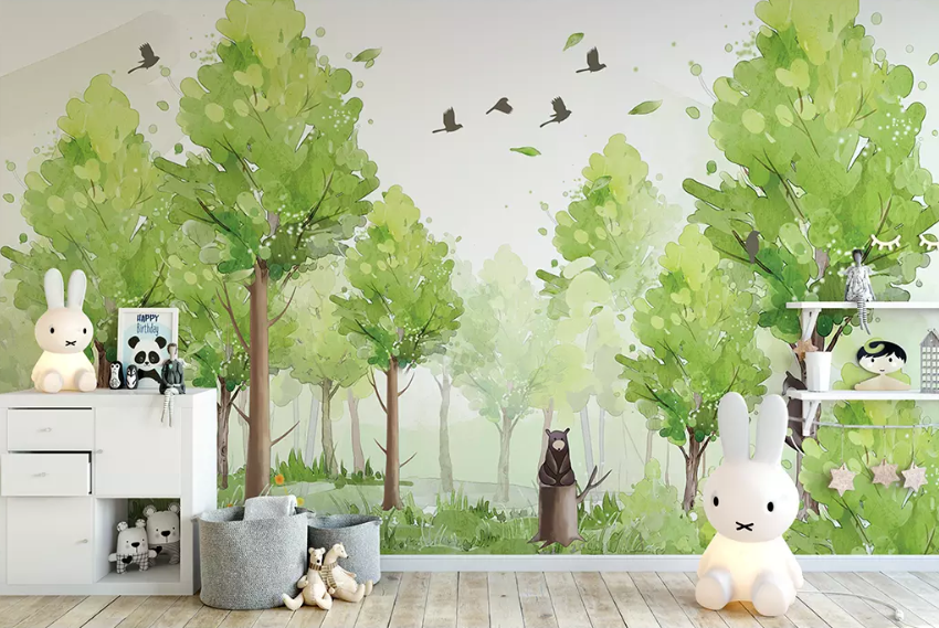3D Wood Bear 1398 Wallpaper AJ Wallpaper 2 