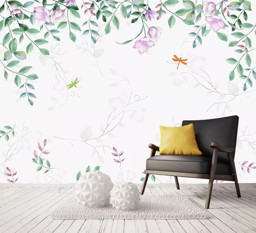 3D Green Leaf Dragonfly 1320 Wallpaper AJ Wallpaper 2 