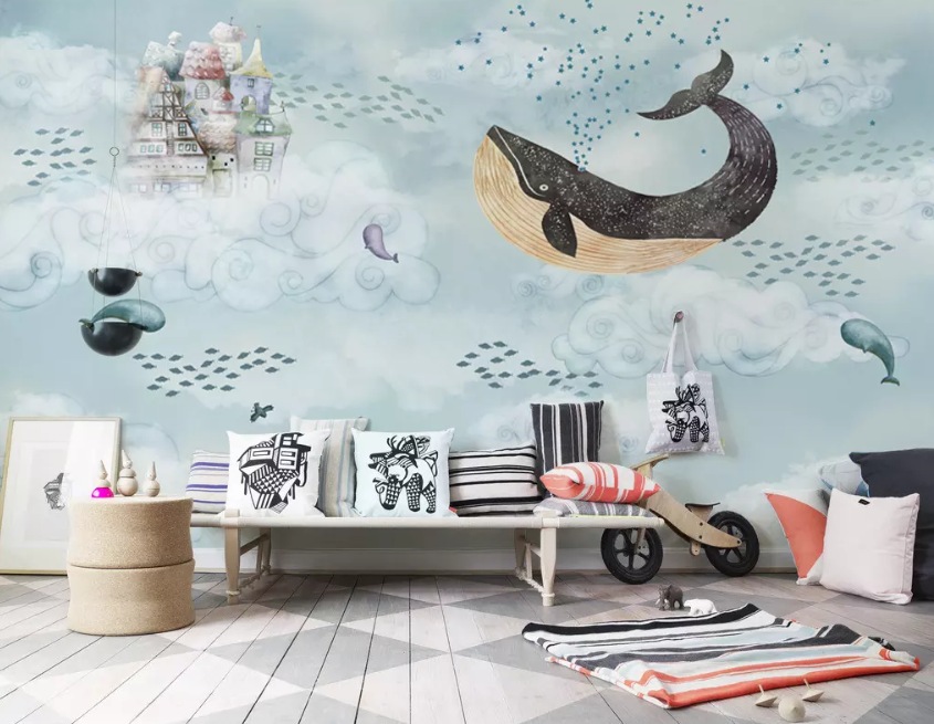 3D Whale Spray 1273 Wallpaper AJ Wallpaper 2 