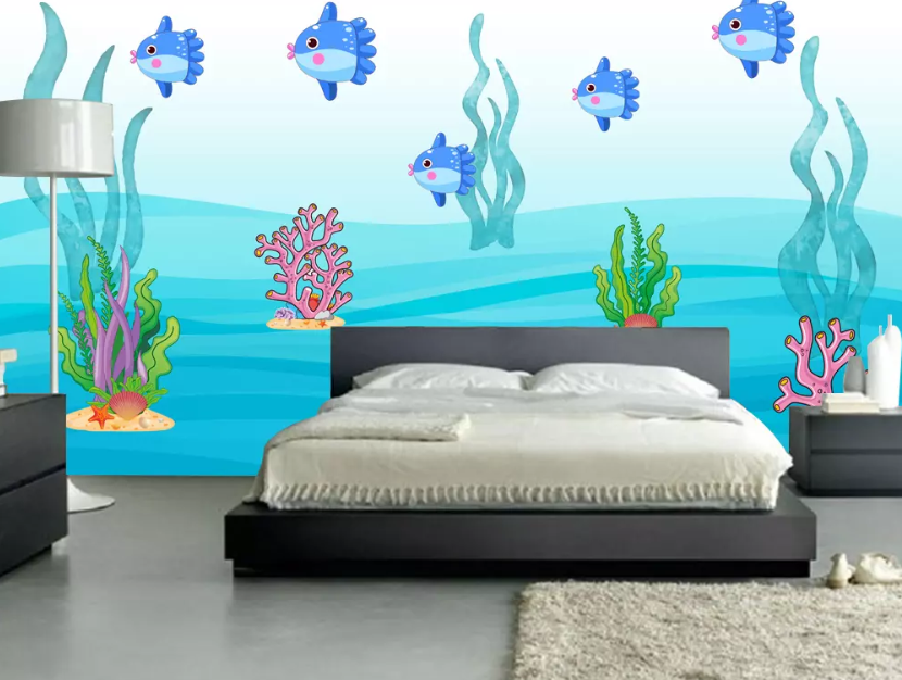 3D Coral Seaweed Fish 1235 Wallpaper AJ Wallpaper 2 