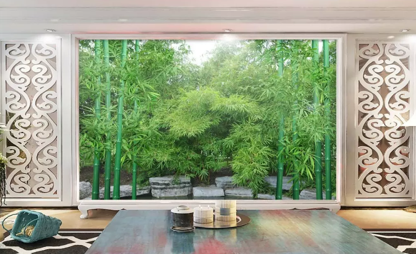 3D Bamboo Forest Stone 1234 Wallpaper AJ Wallpaper 2 