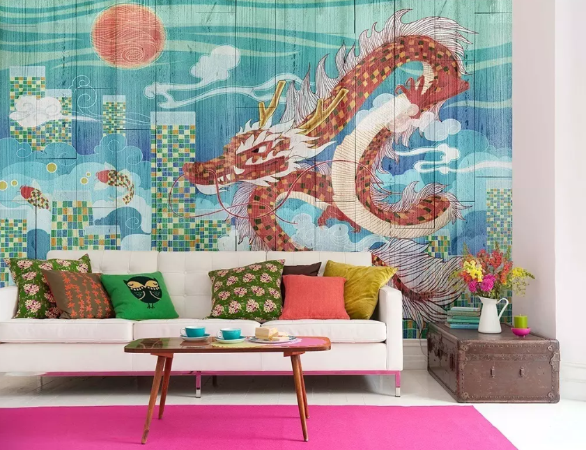 3D Sun Red Dragon 1176 Wallpaper AJ Wallpaper 2 