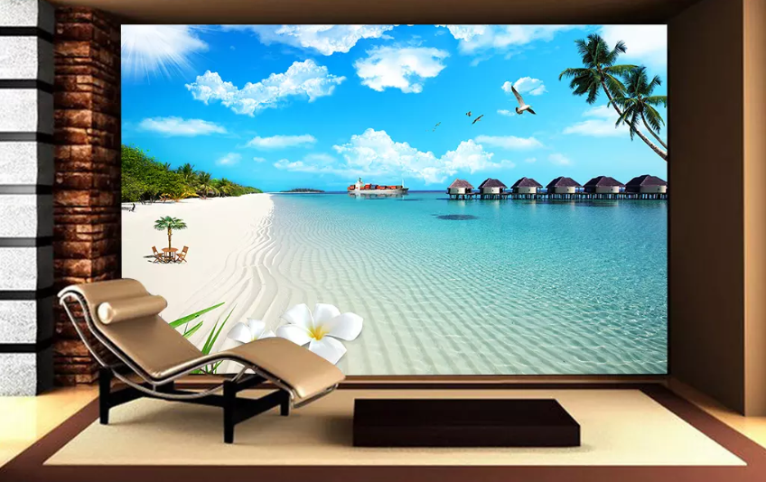 3D Beach Seascape 1150 Wallpaper AJ Wallpaper 2 