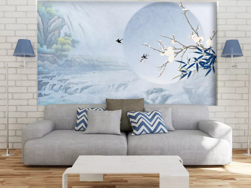 3D Moon Swallows Flying 1120 Wallpaper AJ Wallpaper 2 