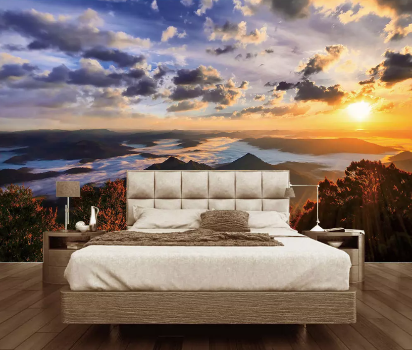 3D Sunset Mountain View 1113 Wallpaper AJ Wallpaper 2 