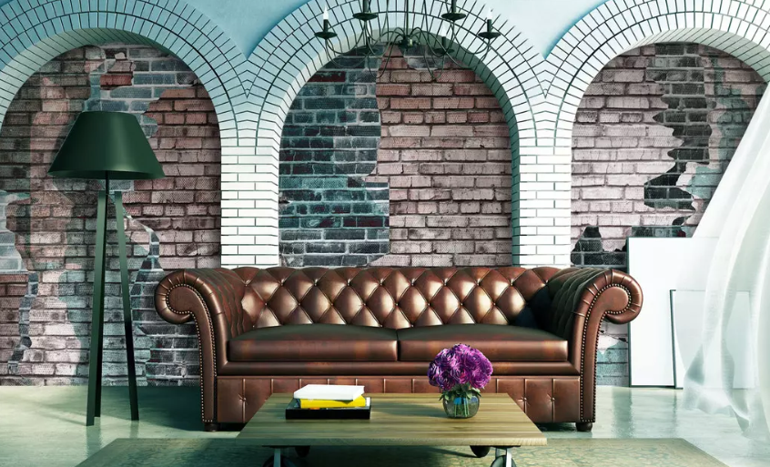 3D Brick Wall Faded 1109 Wallpaper AJ Wallpaper 2 