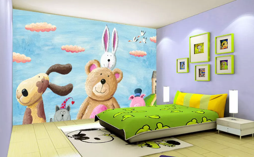 3D Bear Dog Rabbit 1077 Wallpaper AJ Wallpaper 2 