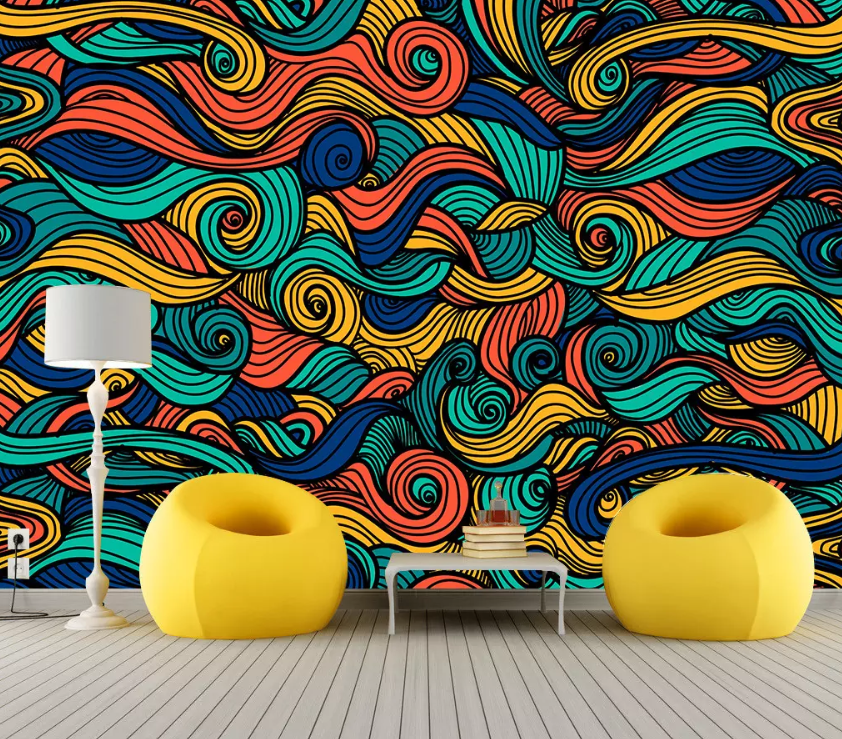 3D Color Line Circle Painting 1075 Wallpaper AJ Wallpaper 2 