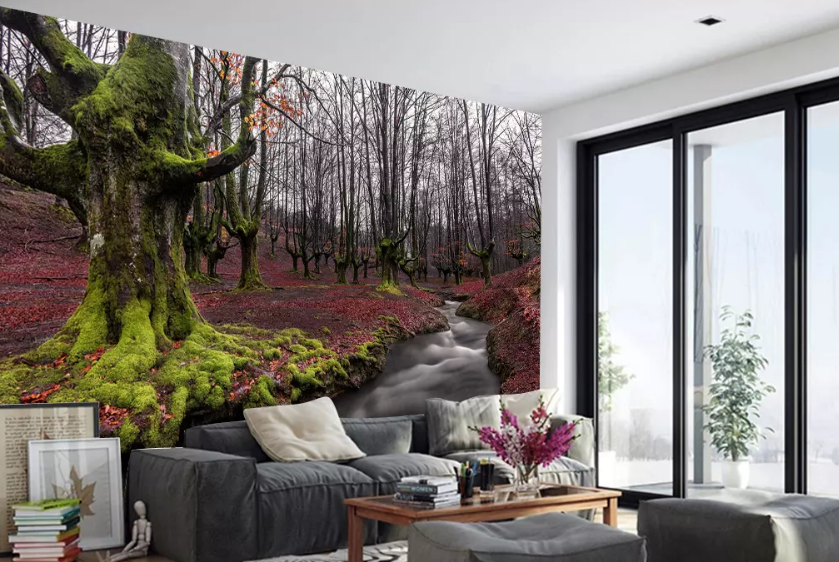 3D Red Leaf Tree 1063 Wallpaper AJ Wallpaper 2 