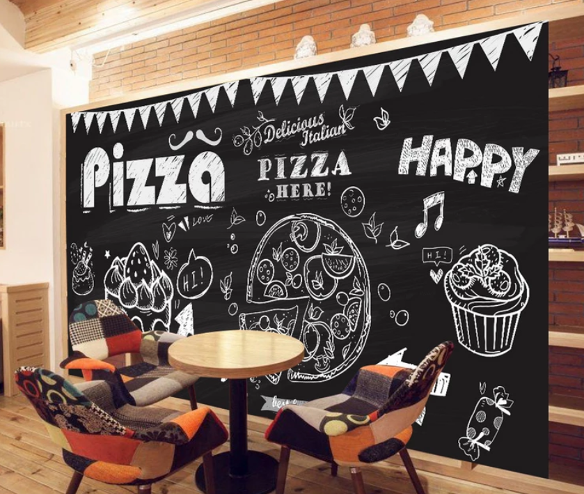 3D Blackboard Pizza Cake 982 Wallpaper AJ Wallpaper 2 